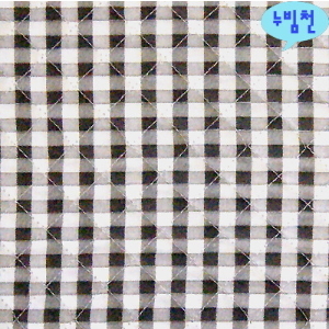 면혼방 누빔천 삼성체크(검정)-3891